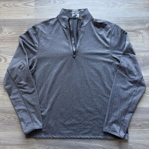 Greyson Tate Pullover Men's Large Mock Neck 1/4 Zip Grey Herringbone Golf